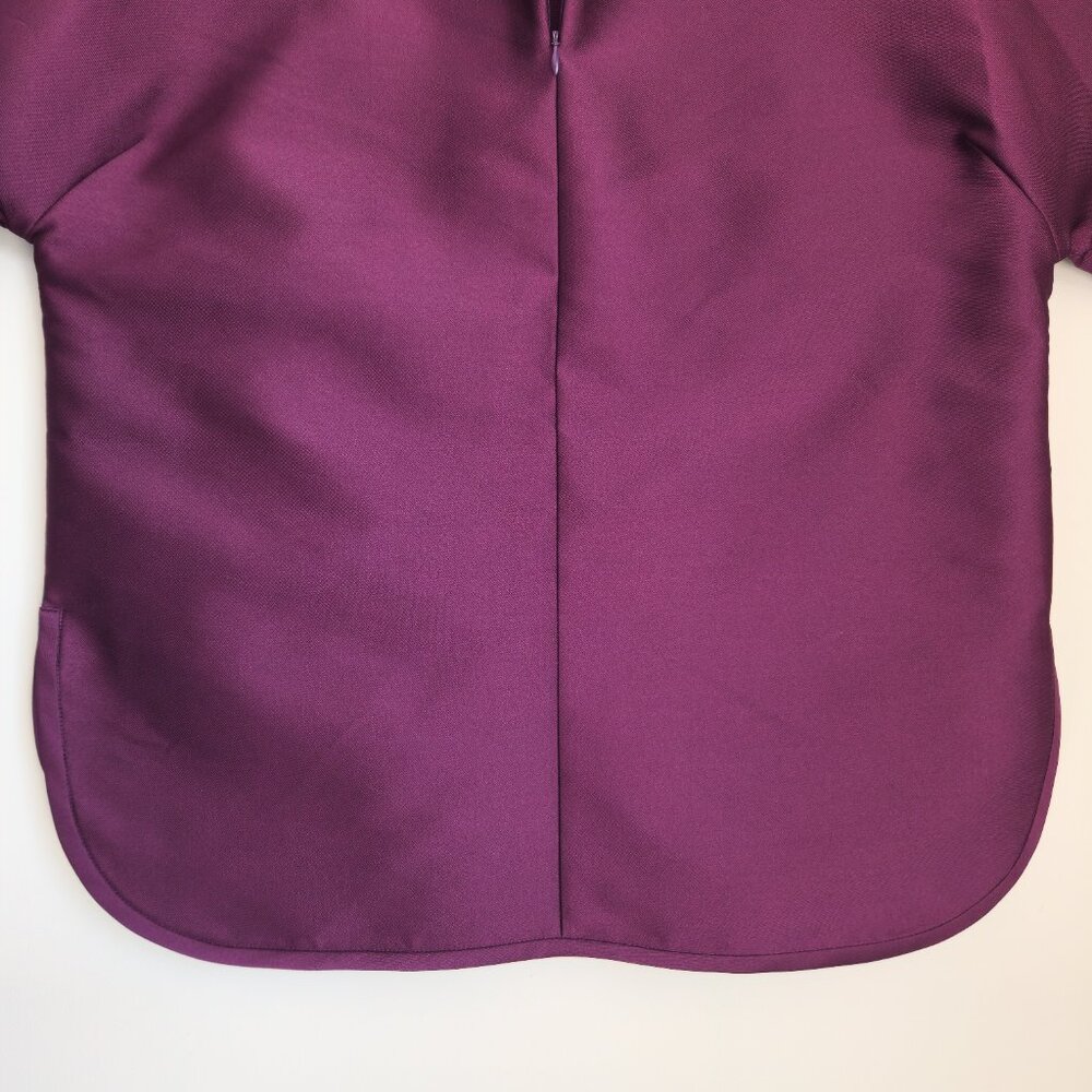 NWT Carven Size 8US Violet Short Sleeve T-shirt en mika Zipper Back Relaxed Fit - Picture 13 of 13